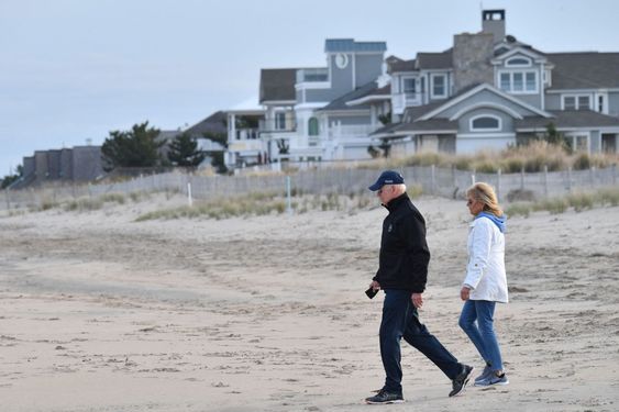 Biden holidaying in Delaware where he spent the weekend at his home in Rehoboth beach.